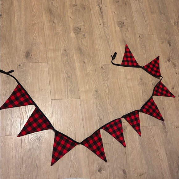 Red and Black Checkered Banner Buffalo Plaid - Picture 1 of 1